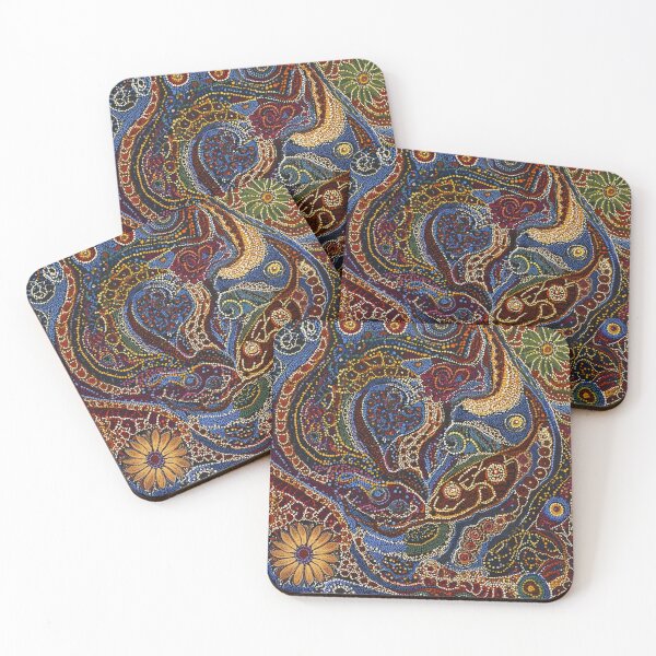 Item preview, Aboriginal Inspired Dot Art - Australian Floral designed and sold by GrinGalore.