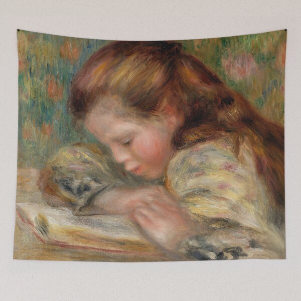 Item preview, Child Reading Enfant Lisant by Pierre-Auguste Renoir: Impressionist Fine Art Print designed and sold by artofuniverse.