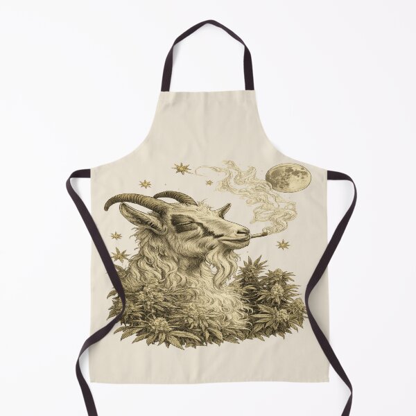 Item preview, Goat Smoking Joint Vintage Engraving Cannabis Moon & Stars designed and sold by POD DYNASTY | Original Print On Demand T-Shirt Graphics.