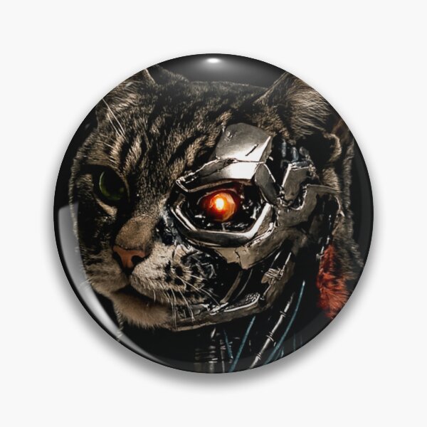 Item preview, Cybernetic Metallic Cat with Exposed Robot Face – Futuristic Animal Art designed and sold by Naturalite19.