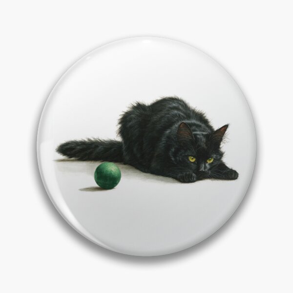 Item preview, Black cat watching green ball designed and sold by anytka.