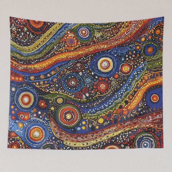 Item preview, Aboriginal Inspired Dot Art - Australian Floral Circles designed and sold by GrinGalore.
