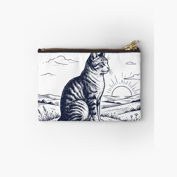 Item preview, Sometimes This Is Enough Cat – Watching the Day End – Peaceful Sunset Cat Illustration designed and sold by TeeVerse27.