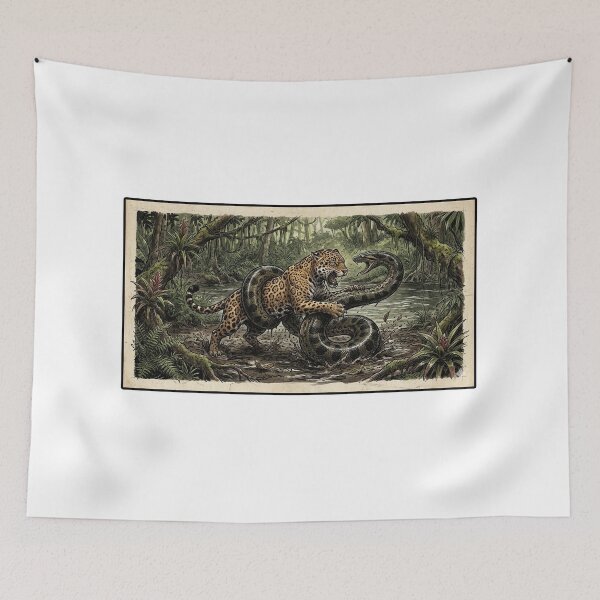 Item preview, JAGUAR VS ANACONDA FEROCIOUS JUNGLE BATTLE designed and sold by Python Designs .