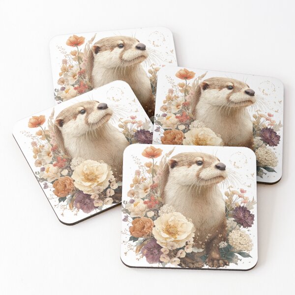 Item preview, Otter with Flowers designed and sold by NicolasGlowArt.
