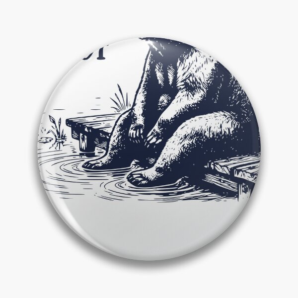 Item preview, Found My Spot Bear – Relaxing Bear Sitting by the Water – Peaceful Nature Bear Illustration designed and sold by TeeVerse27.