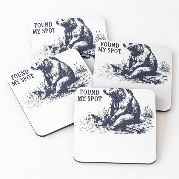 Item preview, Found My Spot Bear – Relaxing Bear Sitting by the Water – Peaceful Nature Bear Illustration designed and sold by TeeVerse27.