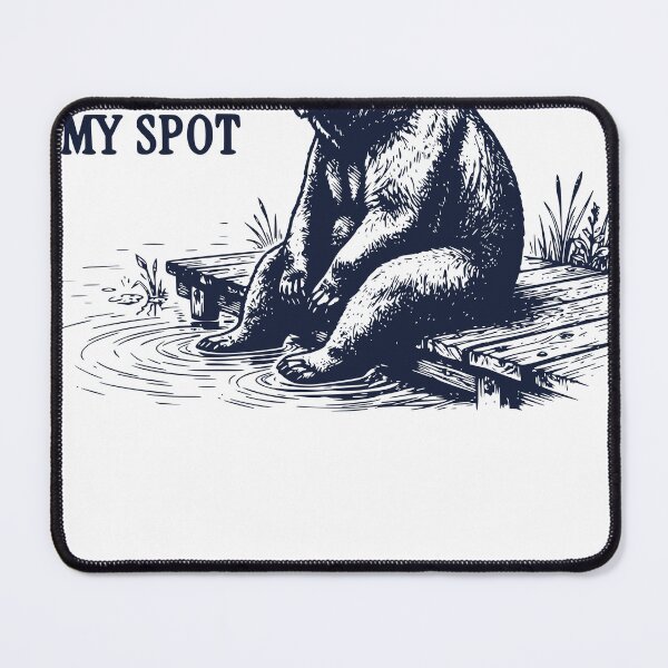 Item preview, Found My Spot Bear – Relaxing Bear Sitting by the Water – Peaceful Nature Bear Illustration designed and sold by TeeVerse27.