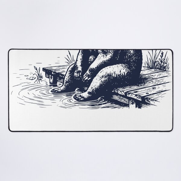 Item preview, Found My Spot Bear – Relaxing Bear Sitting by the Water – Peaceful Nature Bear Illustration designed and sold by TeeVerse27.