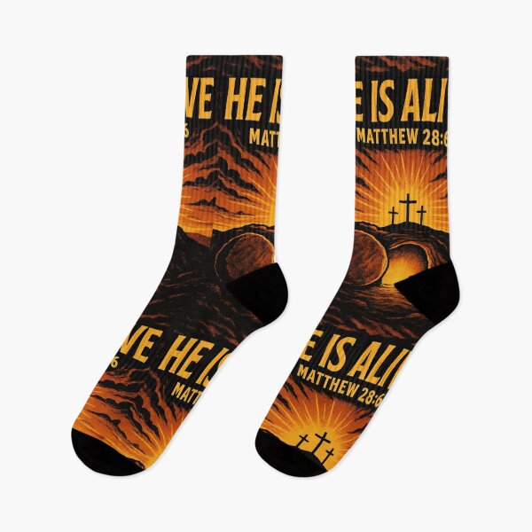 Item preview, He Is Alive Christian Resurrection Design | Easter Jesus Faith Apparel designed and sold by Kingdom Warrior Tribe .