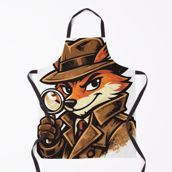 Item preview, A clever fox detective character inspired by classic mystery themes. The grunge brush textures add a vintage feel while keeping designed and sold by Dejbar.