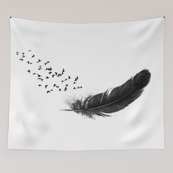 Item preview, Birds flying from a large feather designed and sold by anytka.