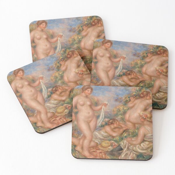 Item preview, Composition Five Bathers by Pierre-Auguste Renoir: Impressionist Fine Art Poster designed and sold by artofuniverse.