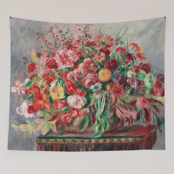 Aperçu de l'œuvre Corbeille De Fleurs de Pierre-Auguste Renoir : Affiche florale impressionniste créée et vendue par artofuniverse.