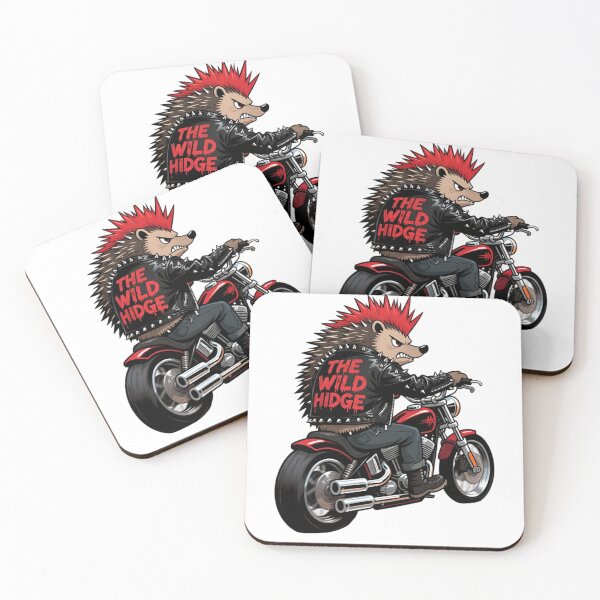 Item preview, The Wild Hedges Hogs – Hellulandian Punk Biker Hedgehog Mascot designed and sold by Hellulandia - no nää ny vaa o tämmöne.