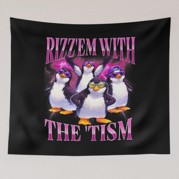 Item preview, Funny Rizz Em With The Tism Retro Penguin Meme designed and sold by puzchresta.