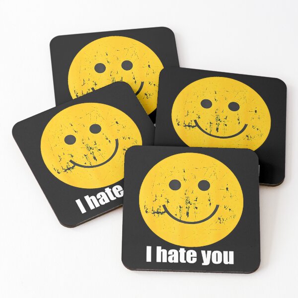 Item preview, I Hate You Retro Vintage Yellow Happy Smile Face I Hate You designed and sold by puzchresta.