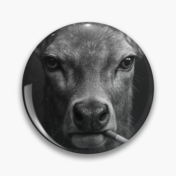 Item preview, Cool Deer Smoking Cigarette Noir Black and White Art designed and sold by vk09.