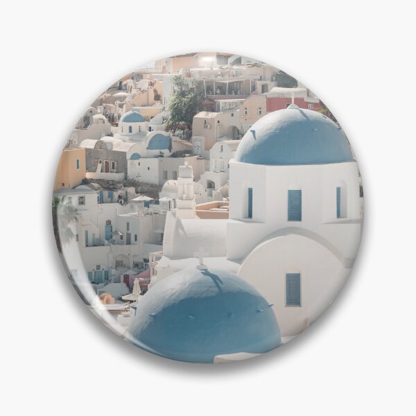 Item preview, View over Oia Santorini with famous blue domes designed and sold by Kimberleyjekel.