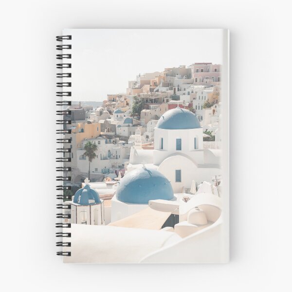Item preview, View over Oia Santorini with famous blue domes designed and sold by Kimberleyjekel.
