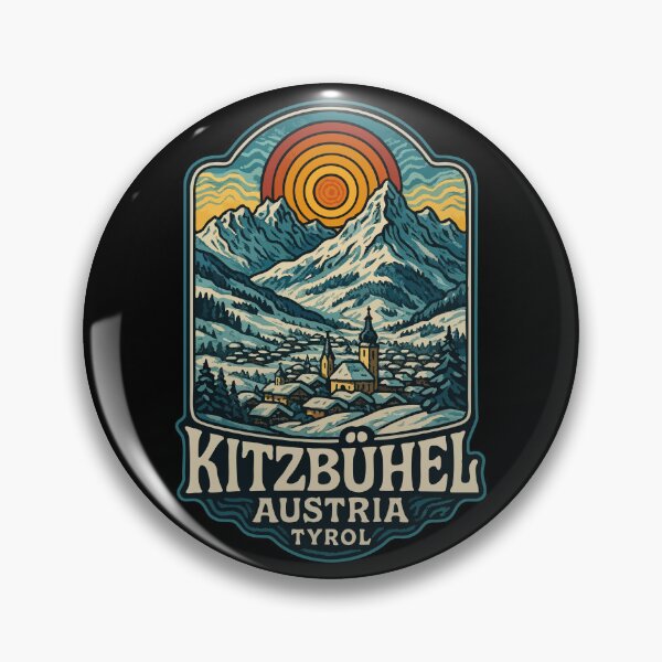 Item preview, Kitzbuhel Austria Retro Trippy Art Travel designed and sold by TomFrontierArt.