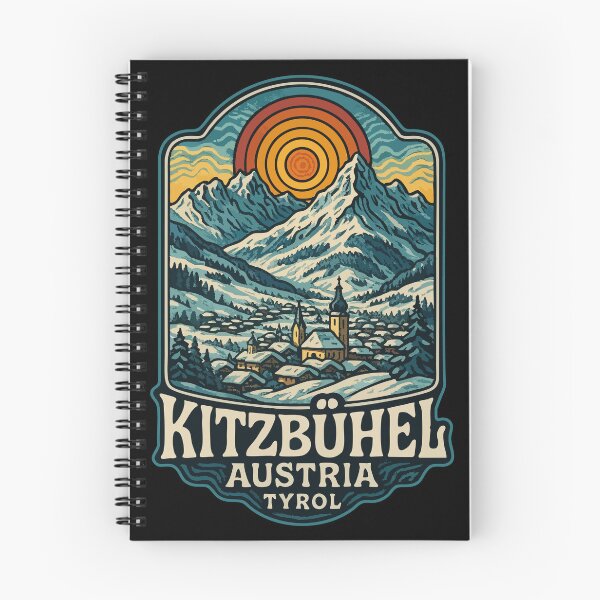 Item preview, Kitzbuhel Austria Retro Trippy Art Travel designed and sold by TomFrontierArt.