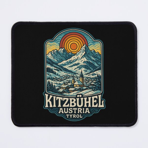 Item preview, Kitzbuhel Austria Retro Trippy Art Travel designed and sold by TomFrontierArt.