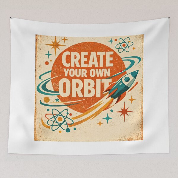 Item preview, Create Your Own Orbit – Retro Space Inspiration designed and sold by ForeverPrintsOK.