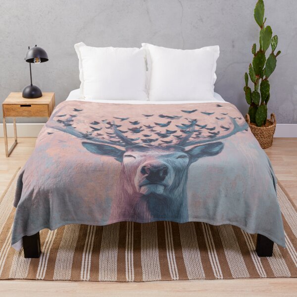 Item preview, Stag with birds flying from antlers designed and sold by anytka.
