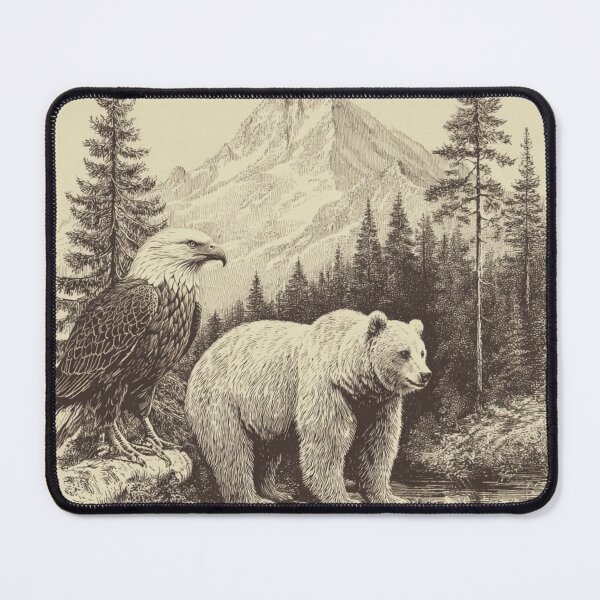 Item preview, Eagle, Bear in Nature designed and sold by NicolasGlowArt.