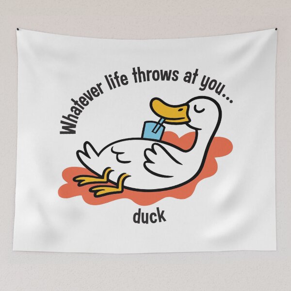 Item preview, "Whatever life throws at you, duck" funny pun t-shirt designed and sold by ArthousePromos.