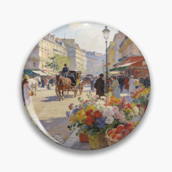 Item preview, Beautiful Marketplace Street Art, Impressionist Shops, Flowers & Fresh Fruit Stalls designed and sold by BlareBlare.
