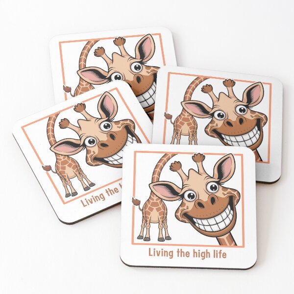 Item preview, Funny Giraffe "Living The High Life" Design - Cute Animal Pun Tee designed and sold by ArthousePromos.