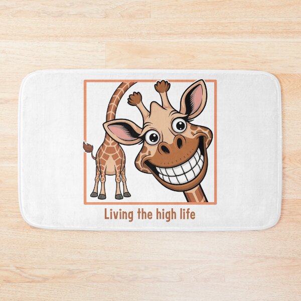 Item preview, Funny Giraffe "Living The High Life" Design - Cute Animal Pun Tee designed and sold by ArthousePromos.