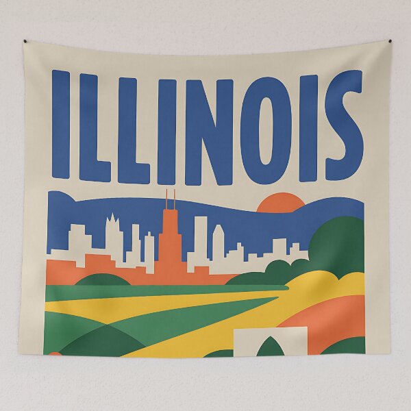 Item preview, Illinois - Travel Poster - USA designed and sold by PrintableTravel.