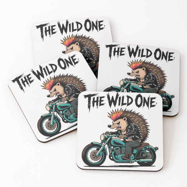 Item preview, The Wild One – Hellulandia Punk Biker Hedgehog designed and sold by Hellulandia - no nää ny vaa o tämmöne.