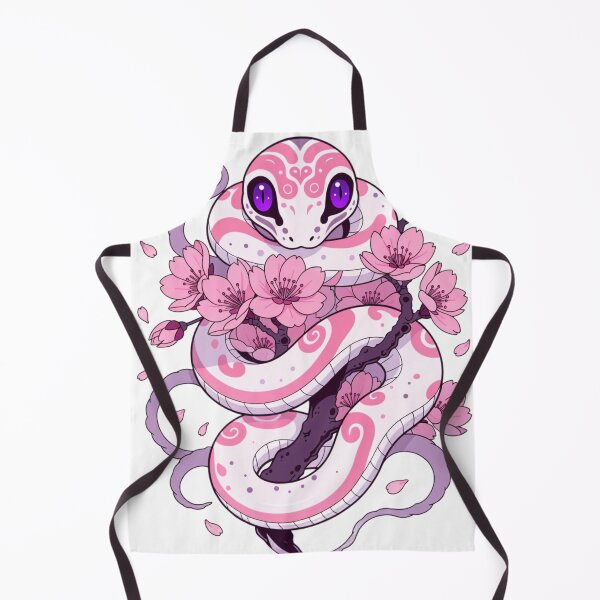 Item preview, Cute Pink Snake with Sakura Blossoms designed and sold by Poise&Petals.
