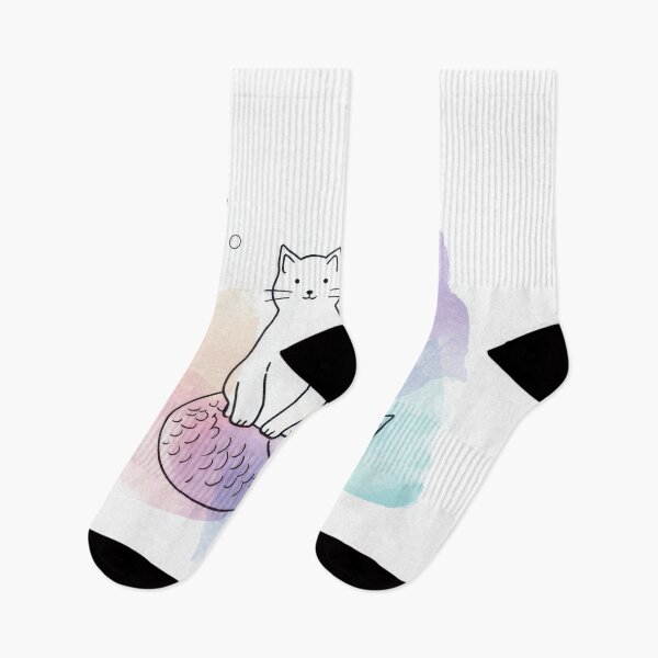 Item preview, Cats sit on a mermaid tail in water designed and sold by anytka.