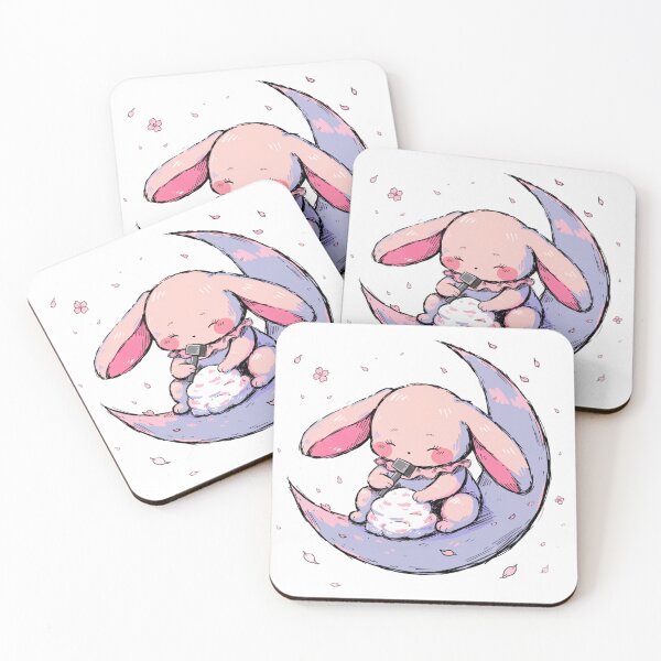 Item preview, Cute Bunny Sleeping on Crescent Moon designed and sold by Poise&Petals.