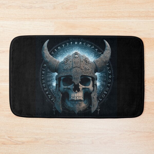 Item preview, Viking Skull Helmet – Norse Warrior Skull with Runic Circle designed and sold by MirAgency.