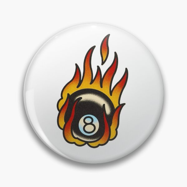 Item preview, American Traditional Burning 8-Ball designed and sold by drink my ink.