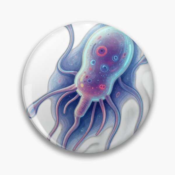 Item preview, Neon Glowing Bacterium Illustration – Microbial Art Sticker designed and sold by PrintMadog.