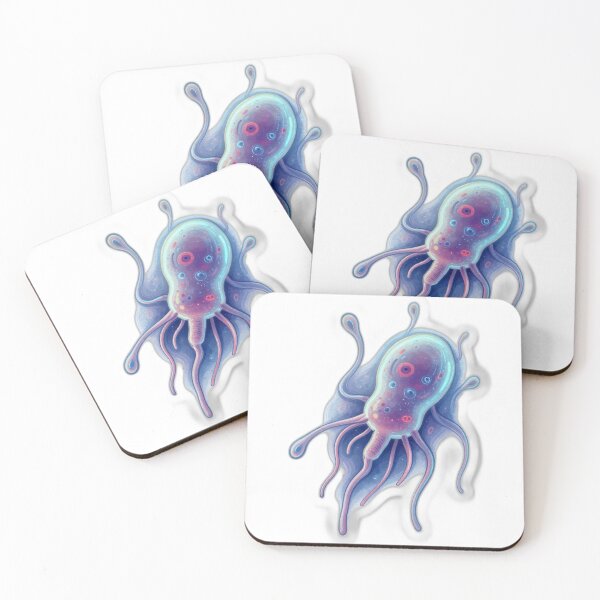 Item preview, Neon Glowing Bacterium Illustration – Microbial Art Sticker designed and sold by PrintMadog.