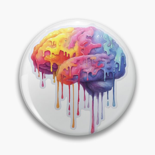 Item preview, Melting Brain Burnout – Surreal Mental Exhaustion Psychedelic Mind Sticker designed and sold by GabrielTheMaker.