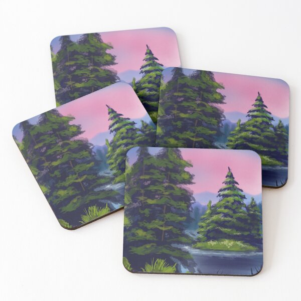 Item preview, Bob ross sunset on little happy tree designed and sold by MadaFaCose.