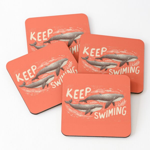 Item preview, Whales swimming in bright colors designed and sold by anytka.
