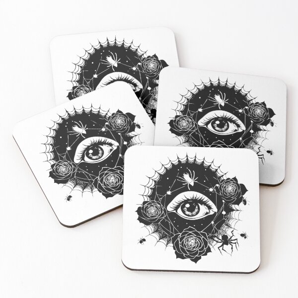 Item preview, Gothic Mystic Eye With Roses and Web designed and sold by Poise&Petals.