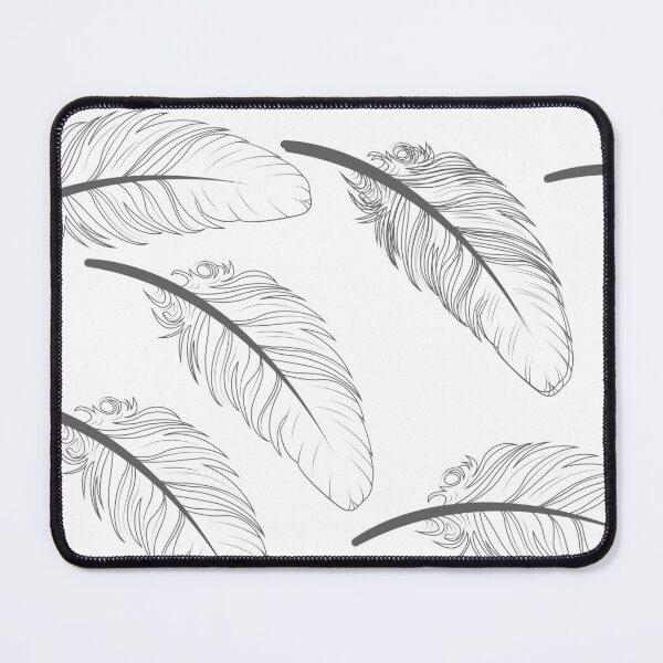 Item preview, The pattern features hand-drawn sketch style feathers on a plain white background designed and sold by Giree07.
