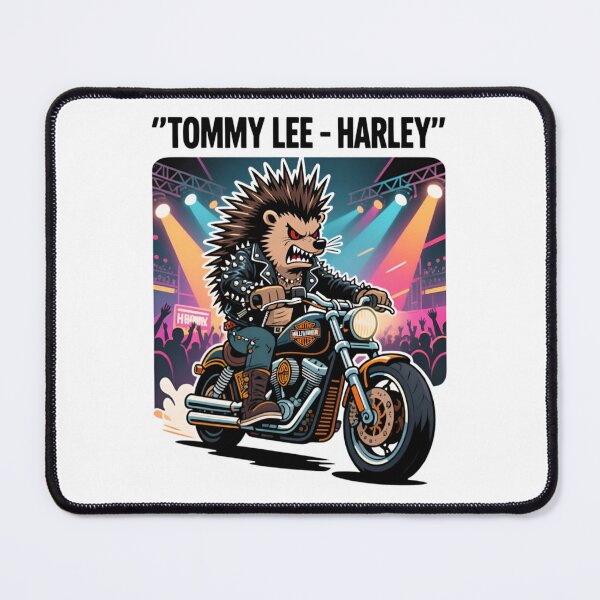 Item preview, Hellulandia Punk Biker Hedgehog Riding a Wild Chopper – Rock Rebel Mascot Art designed and sold by Hellulandia - no nää ny vaa o tämmöne.