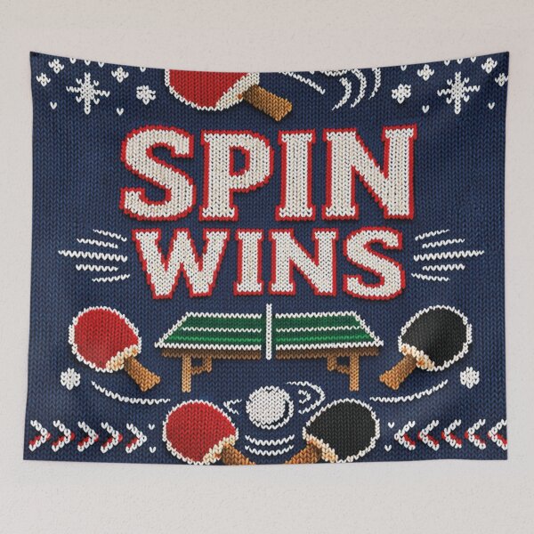 Item preview, Spin Wins Table Tennis Sports Motivation Knitting Patterns designed and sold by Mauswohn.